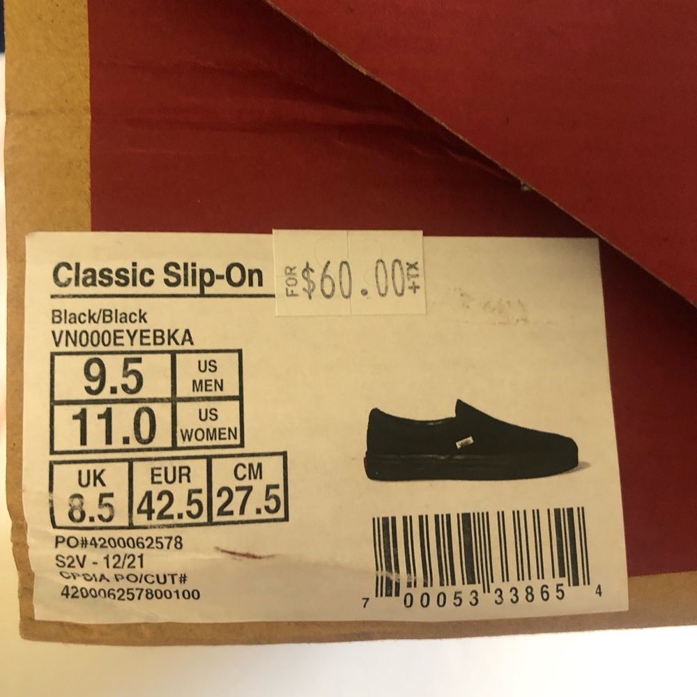Black Classic Slip On Vans - Picture 4 of 16